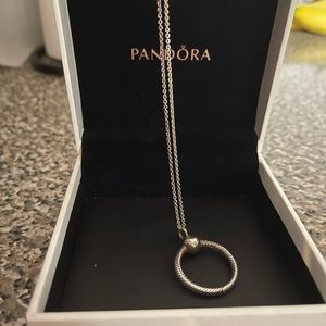 Pandora necklace with circle charm holder